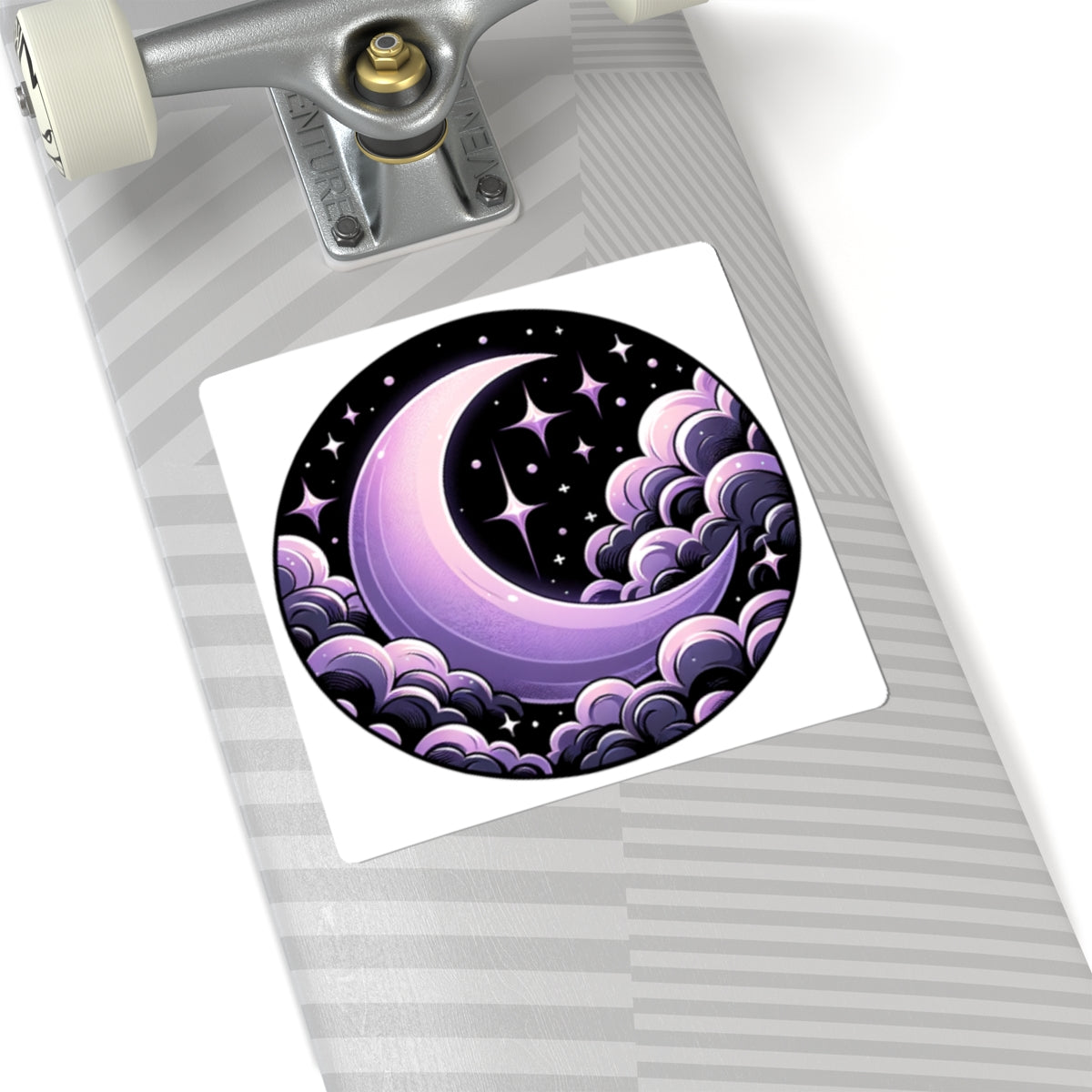 Cosmic Moon Kiss-Cut Stickers - Celestial Cloud Design for Laptops & Journals