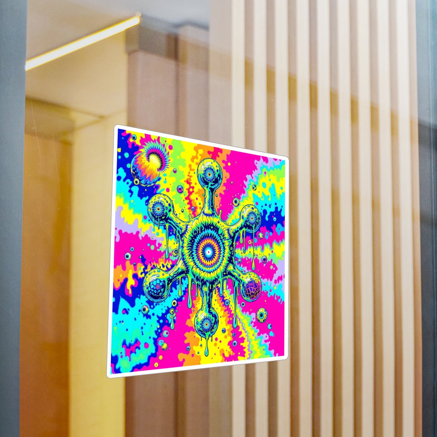 Vinyl Decal Sticker LSD Molecule Neon Tie-Dye Psychedelic Art