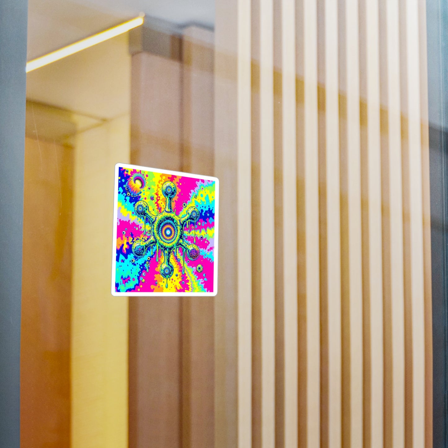 Vinyl Decal Sticker LSD Molecule Neon Tie-Dye Psychedelic Art