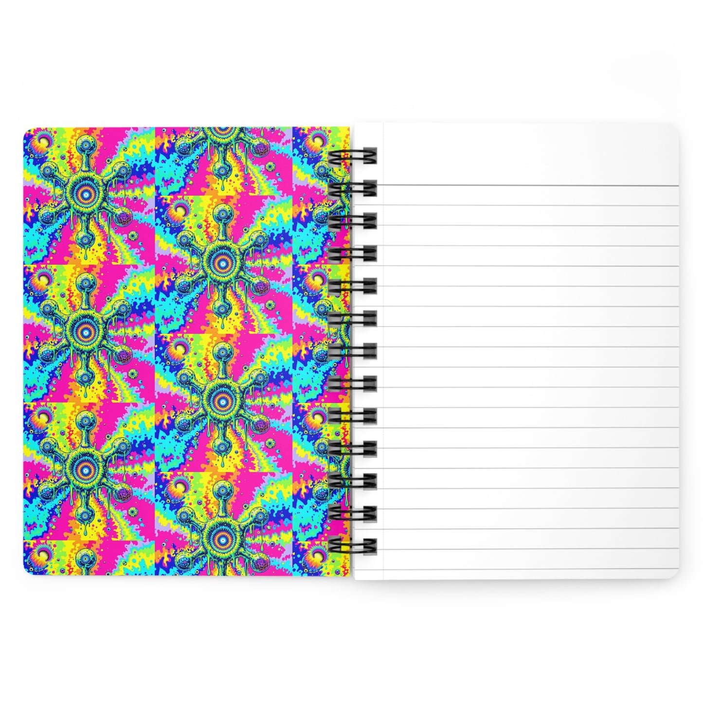 Vibrant Spiral Bound Journal with Colorful Design, Art Journal, Sketchbook, Gift for Artists, Creative Writing Supplies, Unique Notebook