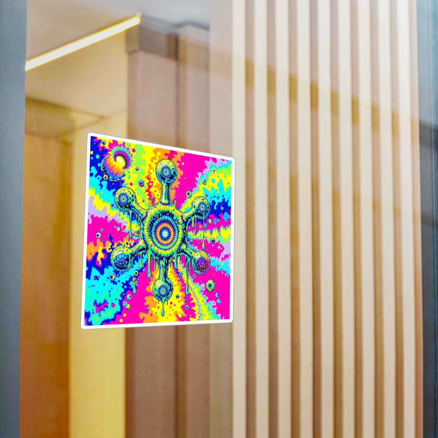 Vinyl Decal Sticker LSD Molecule Neon Tie-Dye Psychedelic Art