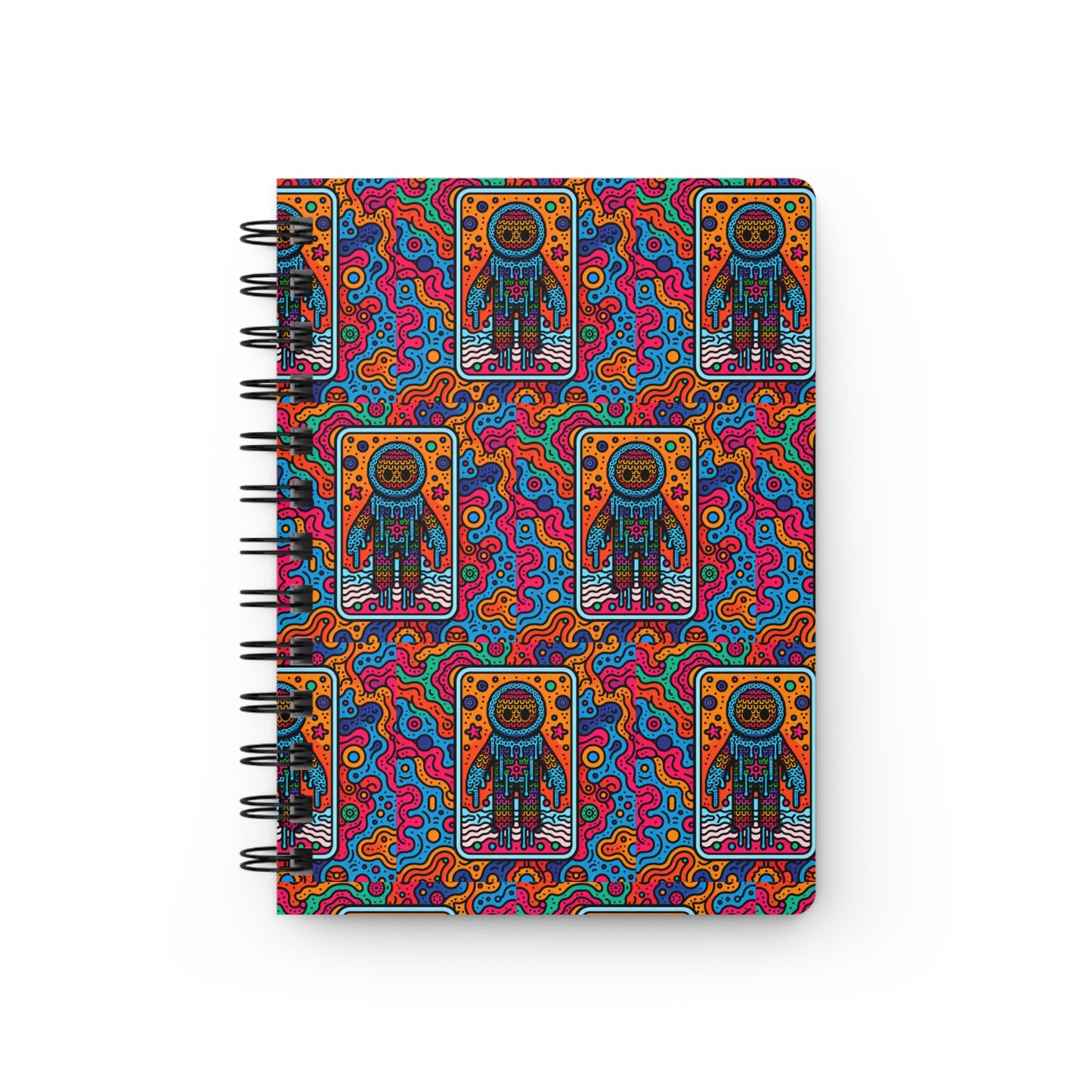 Vibrant Spiral Bound Journal with Colorful Design, Art Journal, Sketchbook, Gift for Artists, Creative Writing Supplies, Unique Notebook