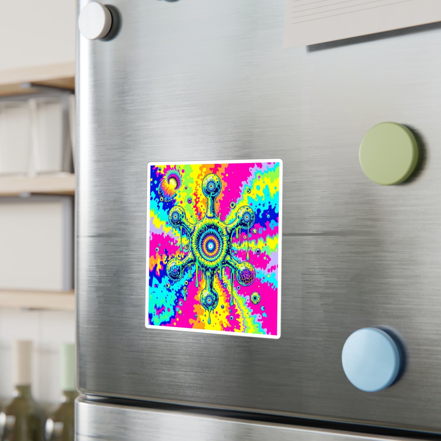 Vinyl Decal Sticker LSD Molecule Neon Tie-Dye Psychedelic Art