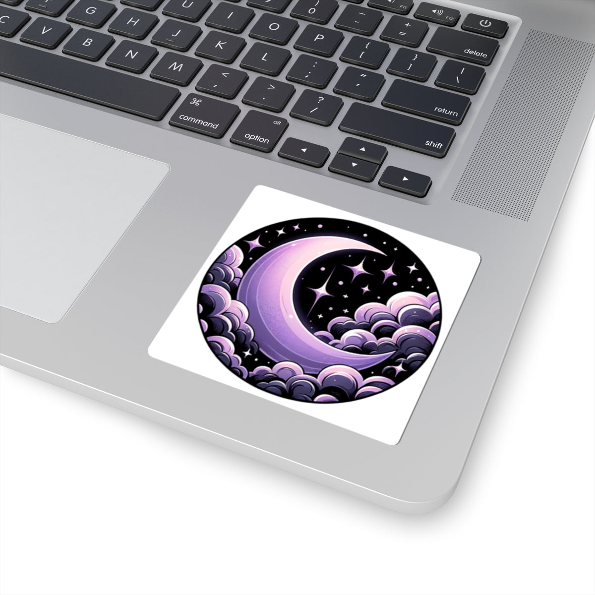 Cosmic Moon Kiss-Cut Stickers - Celestial Cloud Design for Laptops & Journals