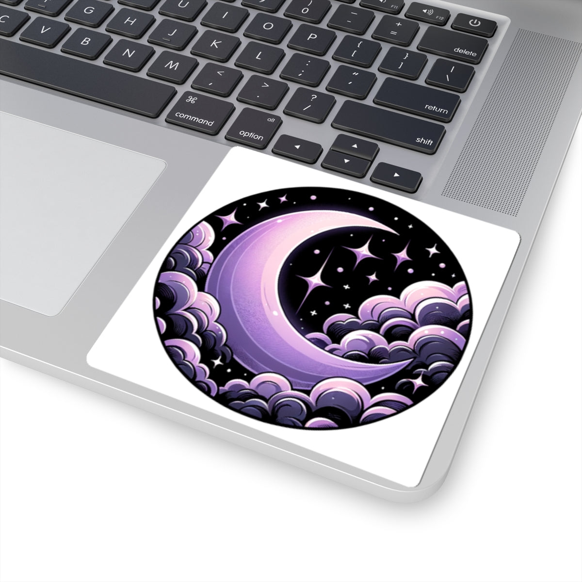 Cosmic Moon Kiss-Cut Stickers - Celestial Cloud Design for Laptops & Journals