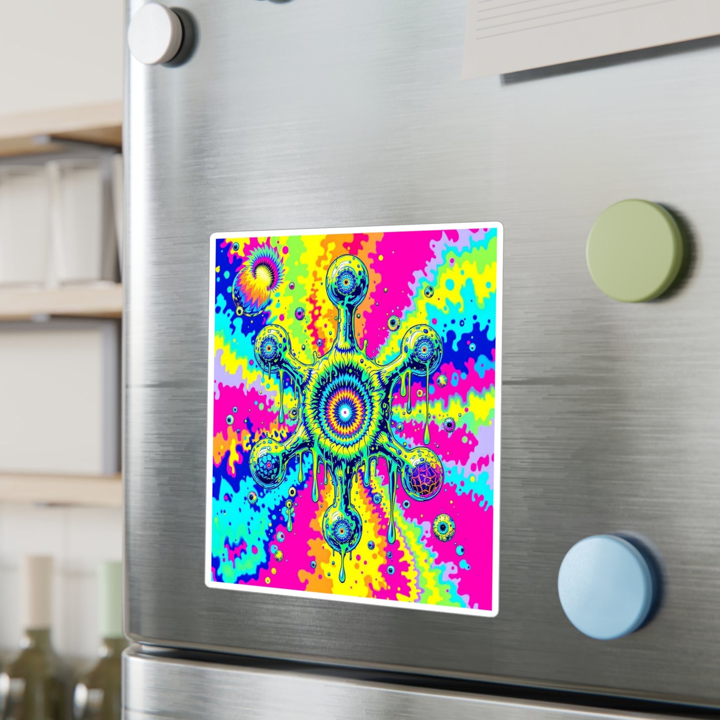 Vinyl Decal Sticker LSD Molecule Neon Tie-Dye Psychedelic Art