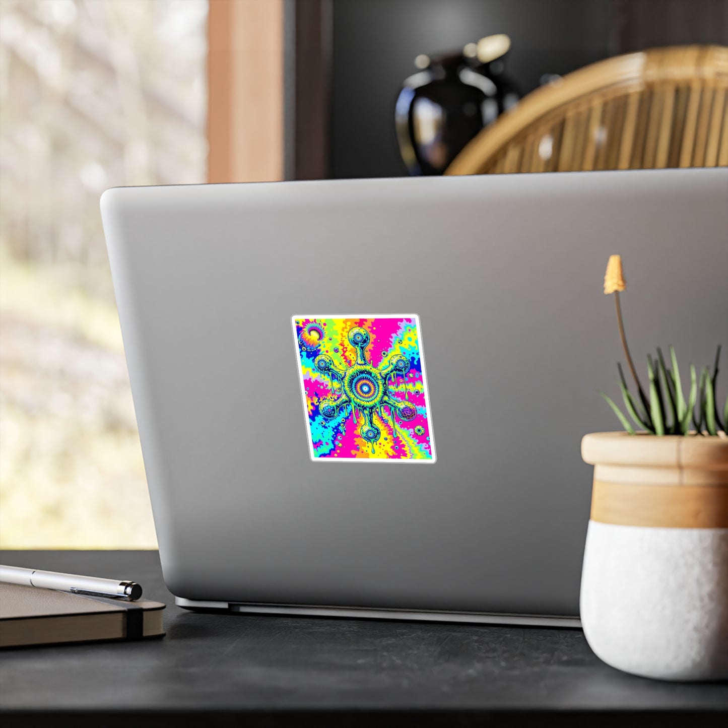 Vinyl Decal Sticker LSD Molecule Neon Tie-Dye Psychedelic Art