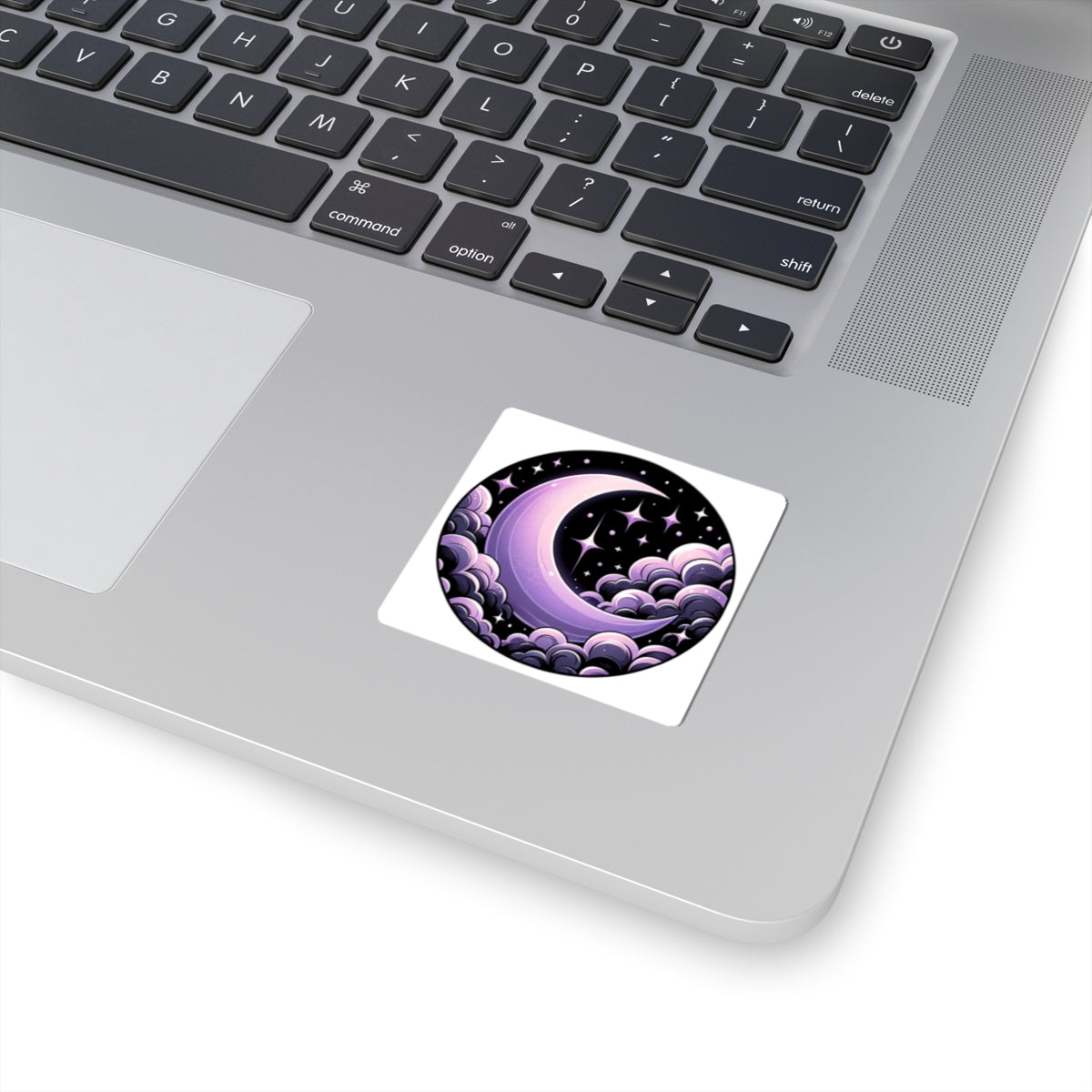 Cosmic Moon Kiss-Cut Stickers - Celestial Cloud Design for Laptops & Journals