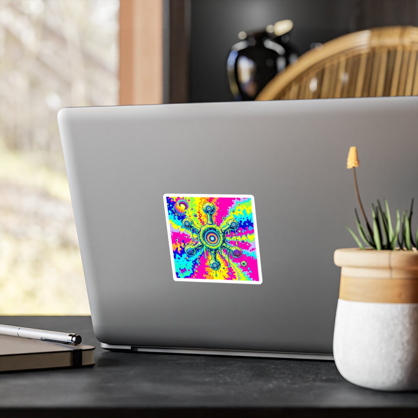 Vinyl Decal Sticker LSD Molecule Neon Tie-Dye Psychedelic Art